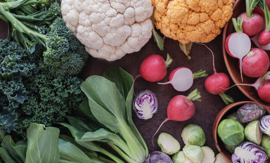 flatlay of vegetables